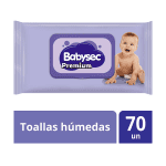 Toallitas Húmedas Babysec Premium Aloe Vera & Vitamina E 45 un
